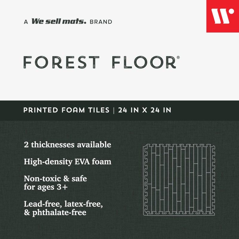 We Sell Mats Forest Floor 5/8 Inch Thick Printed Foam Tiles, Premium Wood Grain Interlocking Foam Floor Mats, Anti-Fatigue Flooring, Mahogany, 24 Sq Ft - Image 2